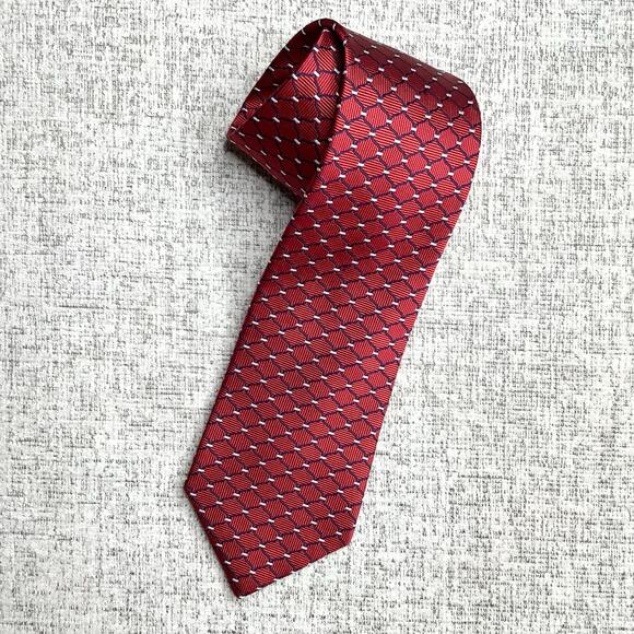 Brooks Brothers Red Print 100% Pure Silk Tie - Picture 1 of 4